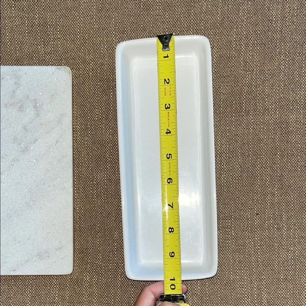 Sophisticated Marble and White Vanity Tray Set